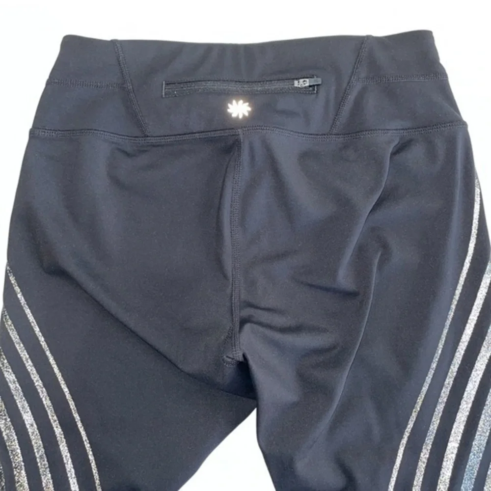 Athleta Black Leggings with Gray Stripes - Picture 3 of 9